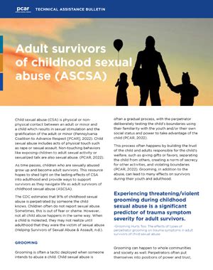 adult survivors of sexual abuse.